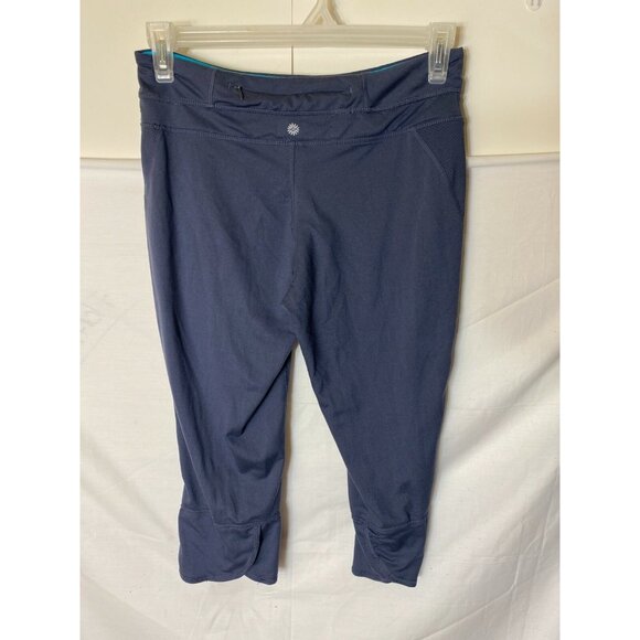 TANGERINE WOMENS WORKOUT ACTIVEWEAR PANTS GRAY TEAL Track SMALL 4/6 CROPPED - Picture 2 of 2